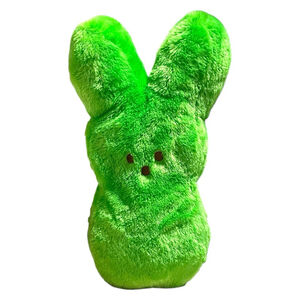 Peeps Large Green Easter Bunny Plush 16”Just Born Rabbit Fuzzy Stuffed Animal